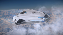 Die 600i von Origin Jumpworks im Flug durch die Atmosphäre.