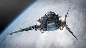 Die Drake Interplanetary Corsair beim Flug im Weltraum